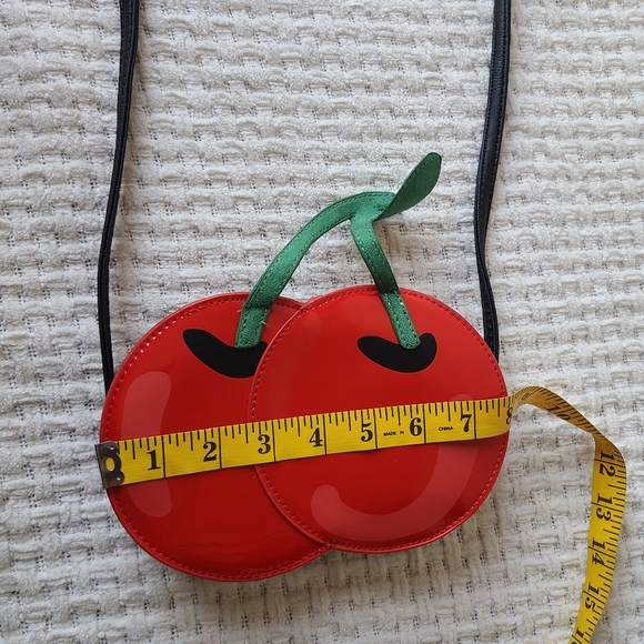 Cherry Red And Black Women's Crossbody Bag Purse - Picture 10 of 11